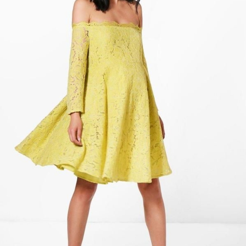 Boohoo Maternity Eyelet Lace Skater Dress NWT